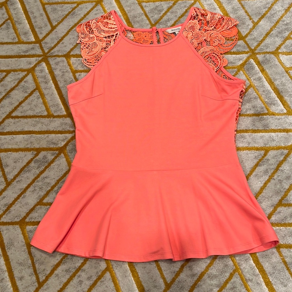 Peplum top with lace back